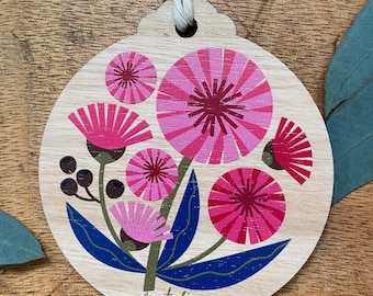 Decoración de chicle con flores rosas