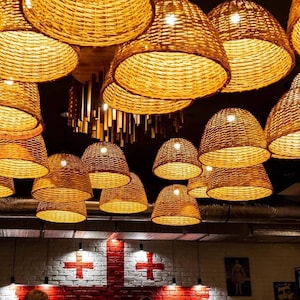 Rattan Chandelier, Ceiling Decor, Wicker Pendant Light, Pendant Lamp Shade, Wood Ceiling Light, Pendant Light Shades, Hanging Light Pendant