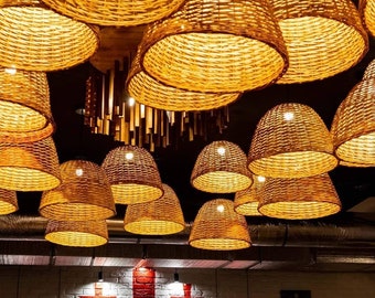Rattan Chandelier, Ceiling Decor, Wicker Pendant Light, Pendant Lamp Shade, Wood Ceiling Light, Pendant Light Shades, Hanging Light Pendant
