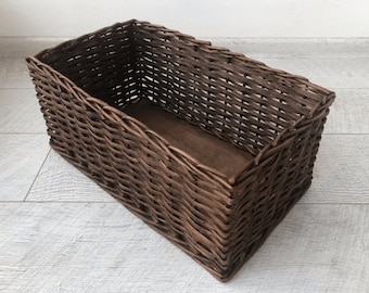 格安saleスタート ボ Vintage Small with Woven Hand Basket Longaberger Rectangle 小物入れ