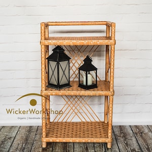 Small wicker bookcase best sale