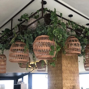 Ceiling Pendant, Rattan Pendant Light, Woven Lamp Shade, Dining Room Pendant Light, Wicker Lamp Shade, Rattan Light Shade Hanging Lamp Shade