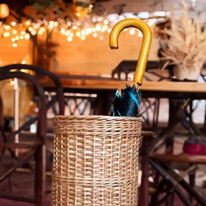Tall Umbrella Holder for Entryway, Wicker Umbrella Holder Stand, Holder Cane Stand, Umbrella Stand, Entryway Organizer, Made to Order