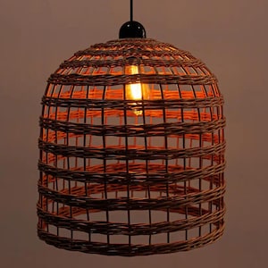 Wicker Pendant Shade 40/60/80cm Option, Restaurant Lighting Rattan Lamp, Handwoven Chandelier Lighting, Ceiling Fixture Rattan Woven Lamp