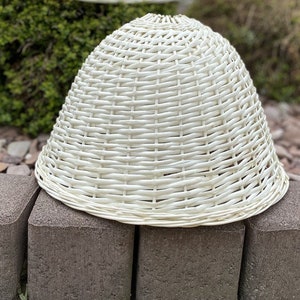 White rattan lampshade