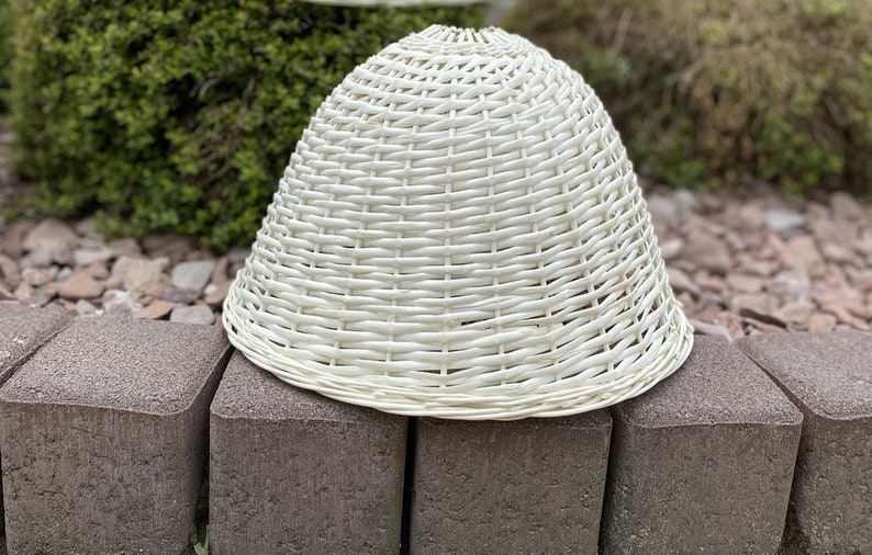 White rattan lampshade