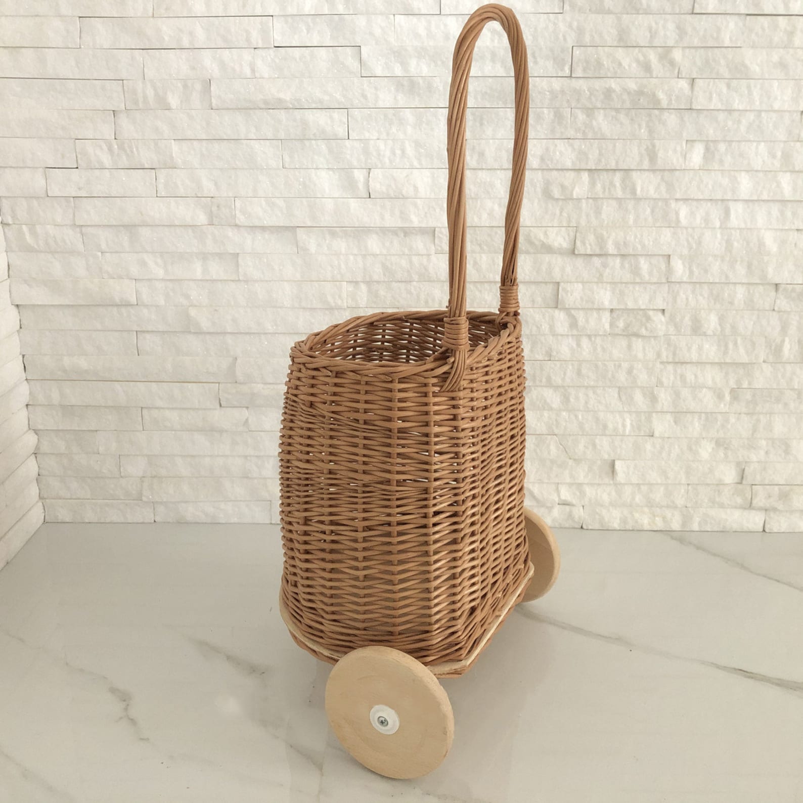 Organic Wicker Shopping Trolley With Handle Wicker Shopping Etsy