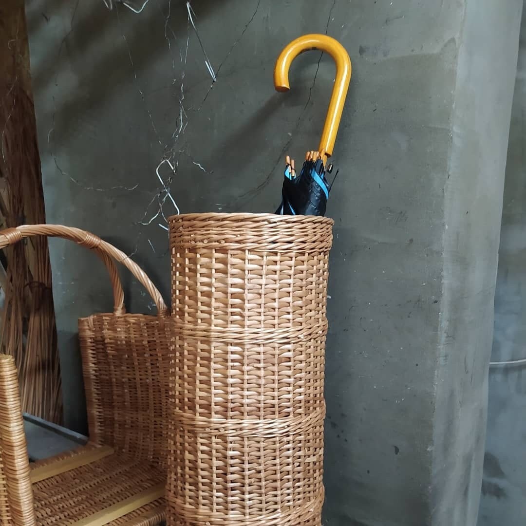 Tall Umbrella Holder for Entryway Wicker Umbrella Holder Etsy