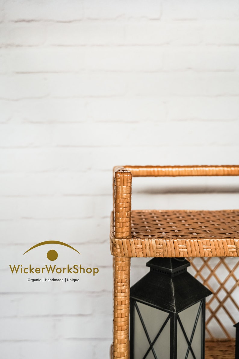 Rectangular Wicker Plant Stand 3/4/5shelving Unit Rattan Etsy