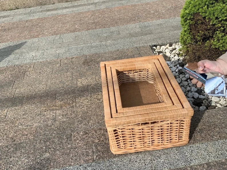 Wicker basket storage