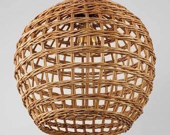 Wicker Pendant Lamp Shade 30/40/50cm, Rattan Pendant Light, Boho Lamp Shades, Kitchen Island Lighting, Ceiling Lamp, Chandelier Lighting
