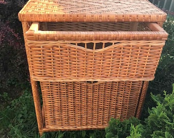 Сhest of Drawers, Wicker Chest of Drawers, 30" Wicker Dresser with 2 Drawers, Wicker Drawers