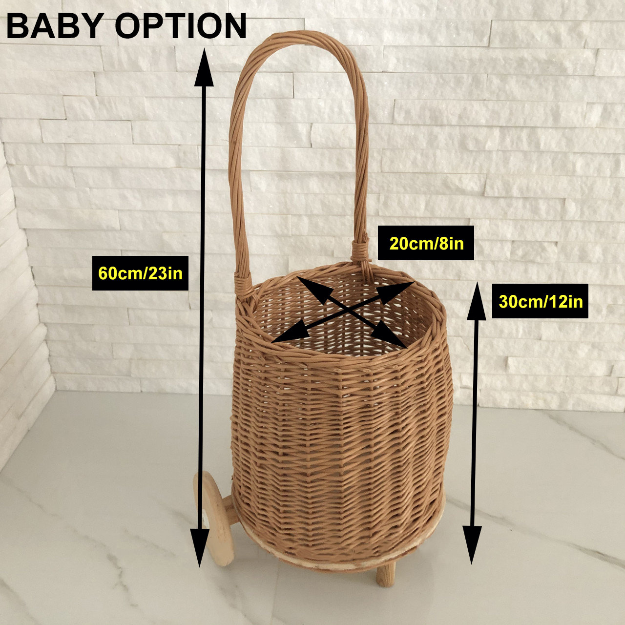 Wicker Trolley Basket Shopping Storage With Lid - Prestige Wicker