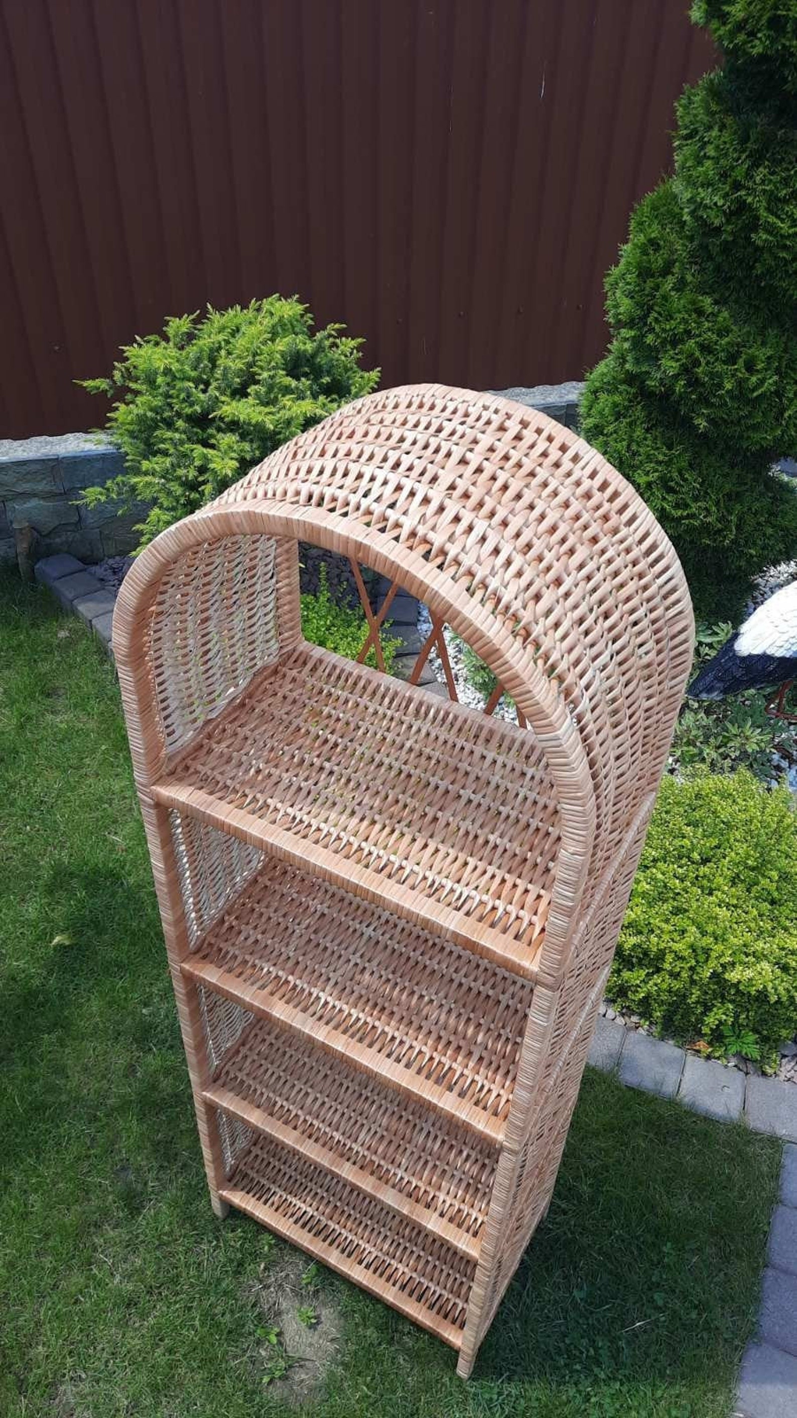 Large Rattan Wicker Display Shelf With 3/4 Tier Bottom - Etsy