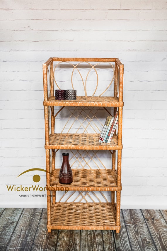 Shelving Unit Wicker Shelving Unit Wooden Shelf Wicker Shelf
