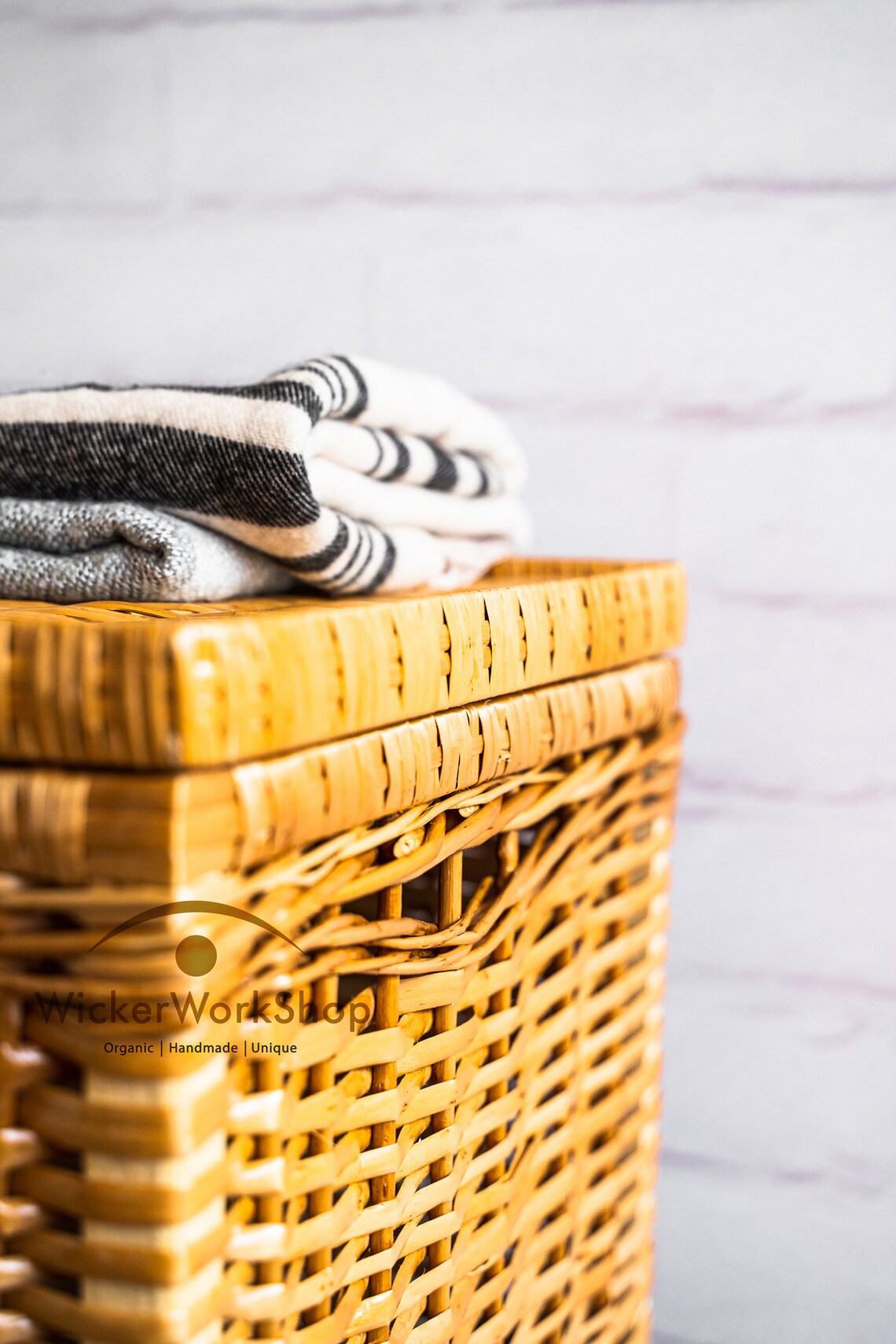 Wicker Basket for Bathroom Laundry Basket Wicker Laundry Etsy