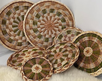 Decorazione da parete Boho, Arte da parete Boho, Decorazione da parete in rattan, Decorazione da parete rotonda, Decorazione da parete per cesto, Decorazione da parete per cesto intrecciato, Decorazione da parete in vimini in rattan