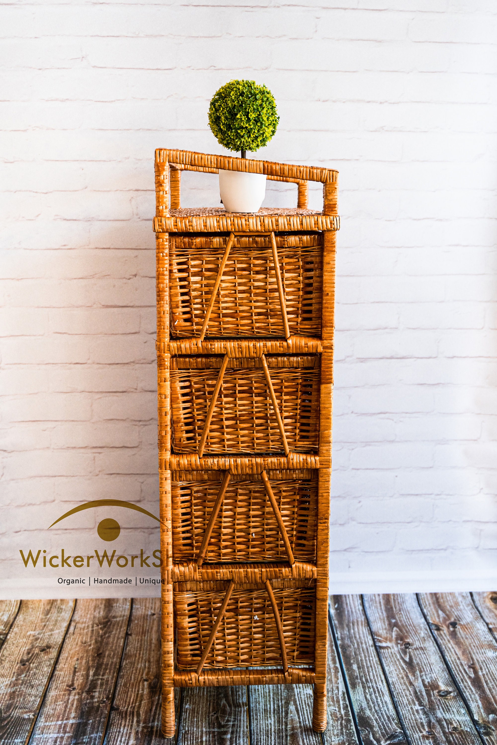 Chest of Drawers Rectangular Rattan Chest of Drawers Wicker - Etsy