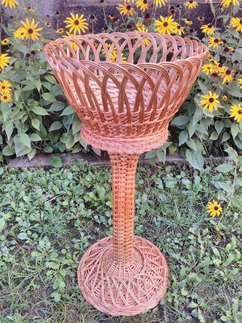30 Wicker Pot Holder Plant Stand Boho Wicker Flower Etsy