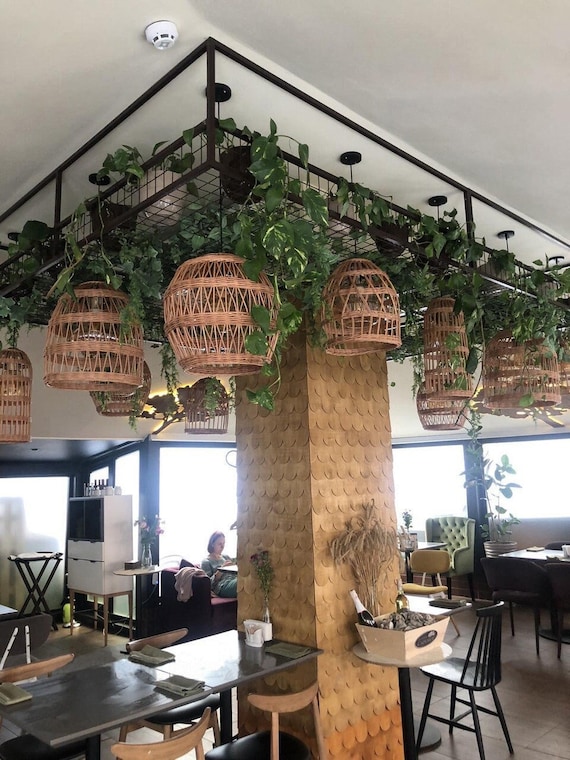 Ceiling Pendant, Rattan Pendant Light, Woven Lamp Shade, Dining Room Pendant Light, Wicker Lamp Shade, Rattan Light Shade Hanging Lamp Shade