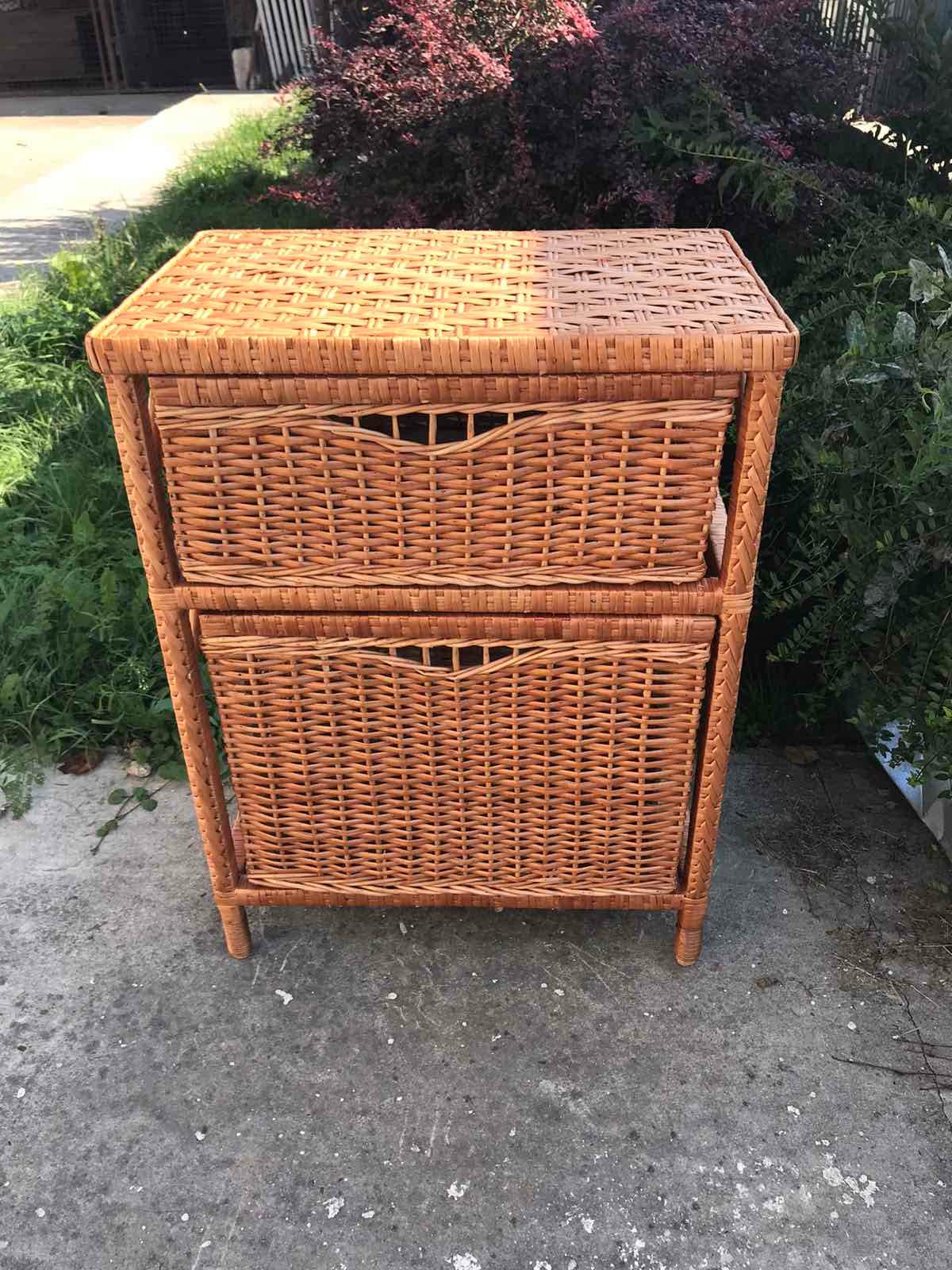 Wicker cheap basket dresser