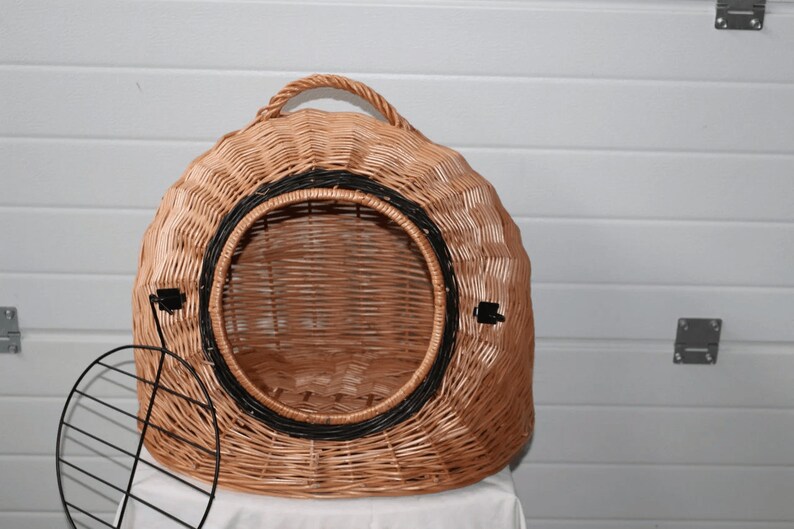 Wicker Pet Carrier Woven Cat or Dog Basket 100 Organic Pet Etsy