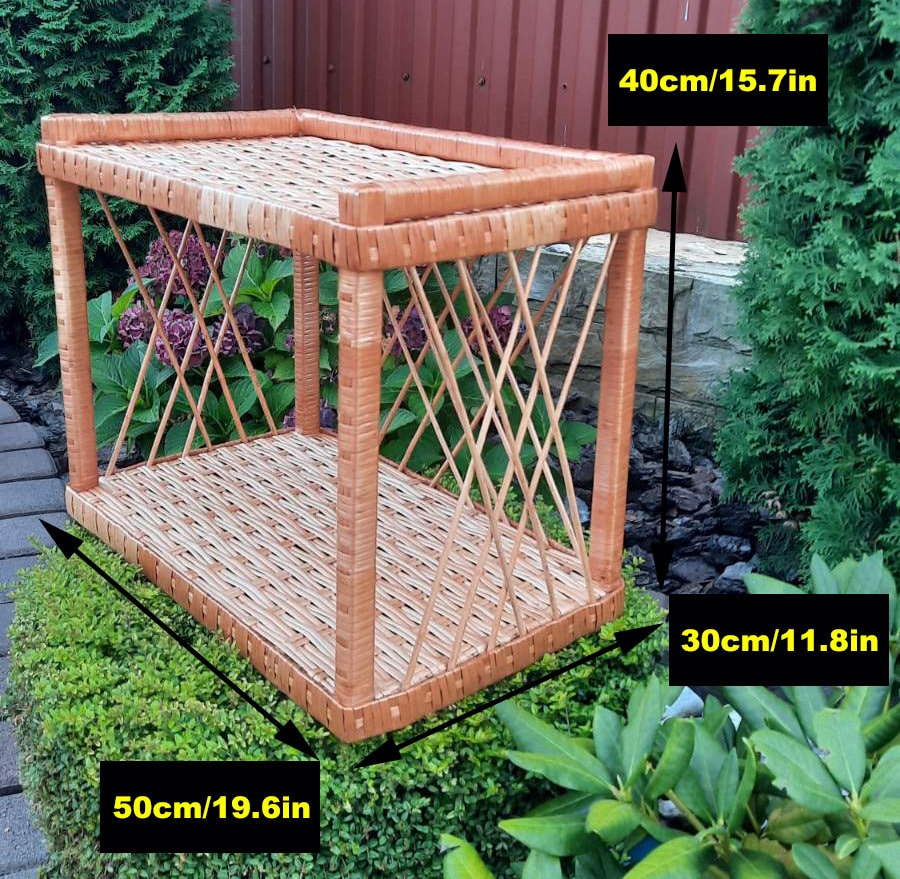 Wall Shelf With Hooks Wicker Hanging Shelf Small Wooden Wall Etsy