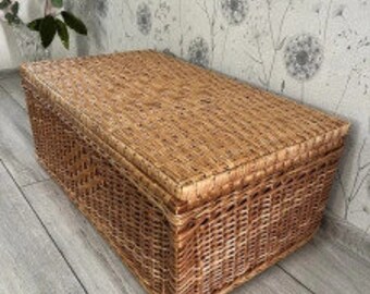 vintage ラタン　大型収納 籐　トランク　蓋付き収納　子供部屋　おもちゃ箱 vintage ラタン 大型収納 籐 トランク 蓋付き収納 子供部屋