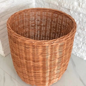 Wicker plant pot indoor, Willow wicker garden decor, Large plant pot indoor, Wcker home decor, Rattan storage basket, Rustic plant pot