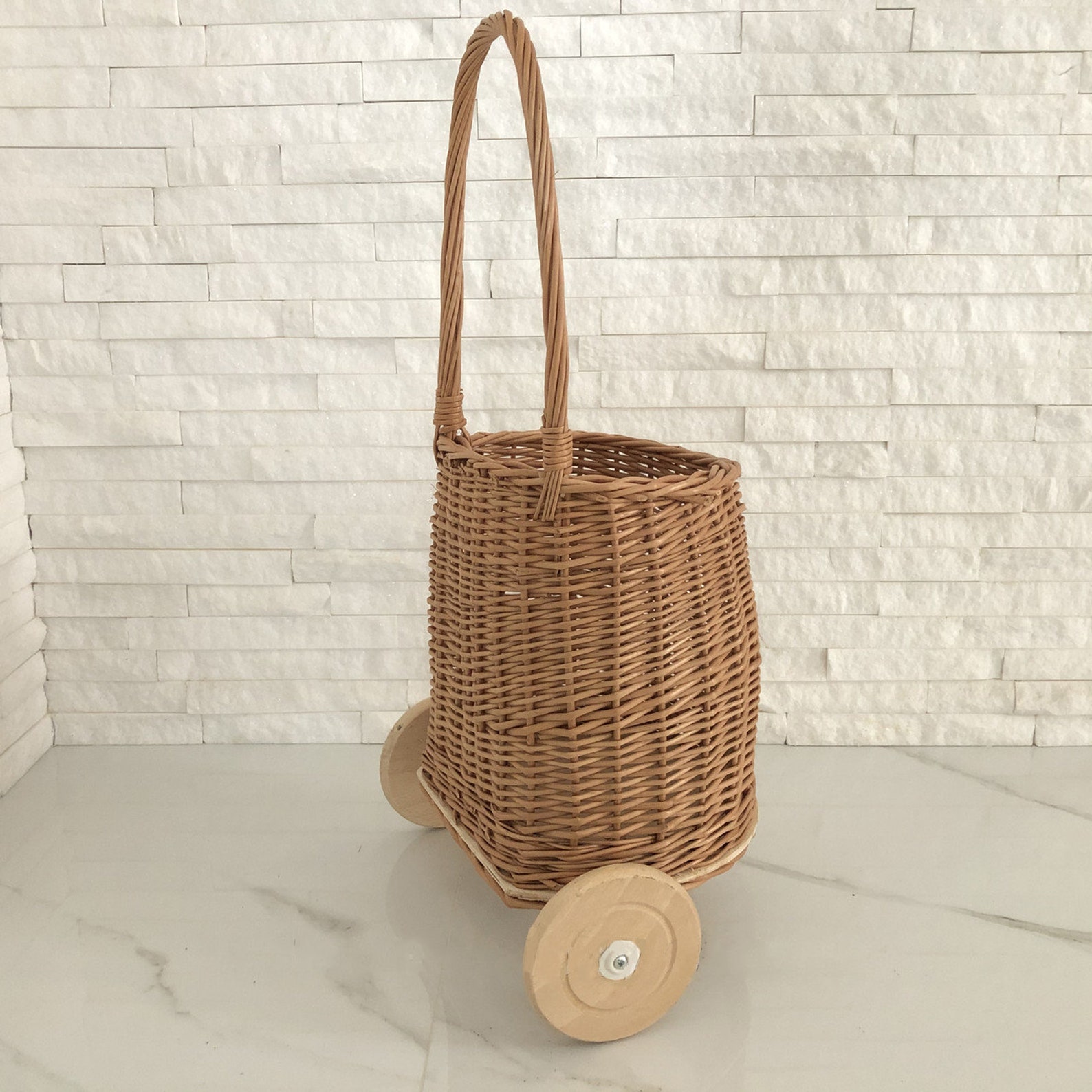 Organic Wicker Shopping Trolley With Handle Wicker Shopping Etsy UK