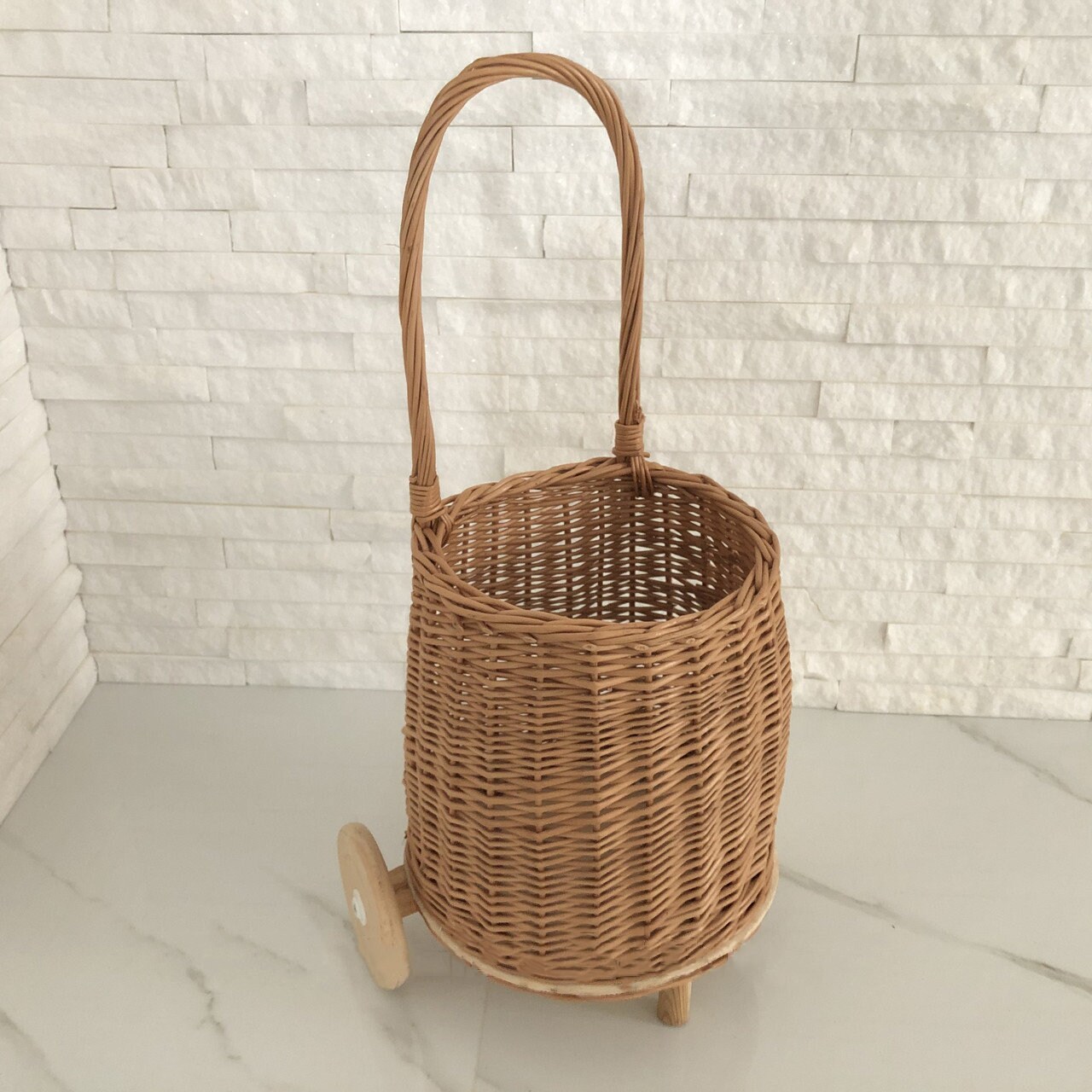 Organic Wicker Shopping Trolley With Handle Wicker Shopping Etsy UK