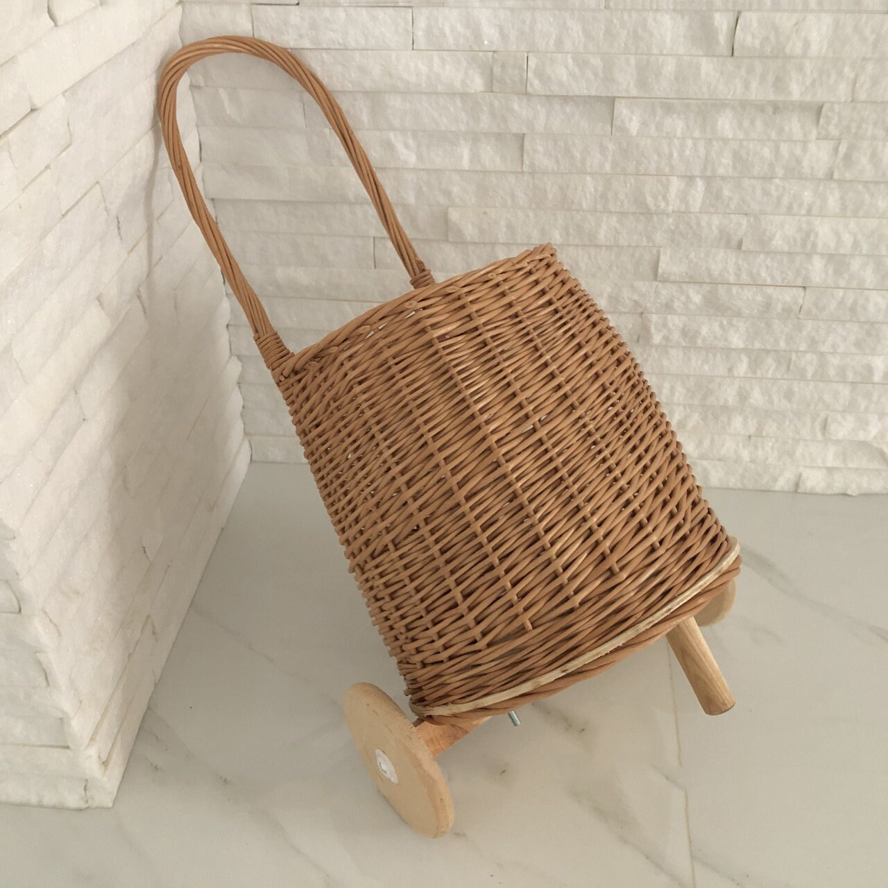 Organic Wicker Shopping Trolley with Handle Wicker Shopping Etsy