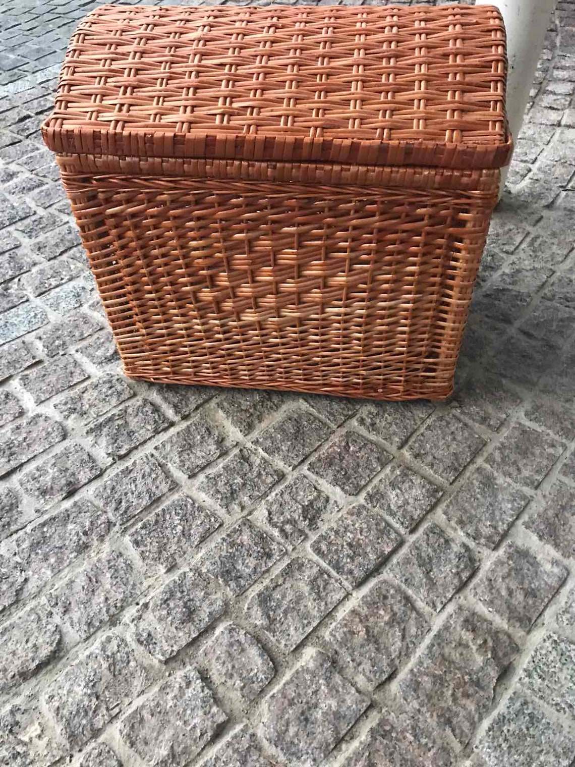Rectangular Wicker Box with Lid Wicker Trunk Chest Wicker Etsy