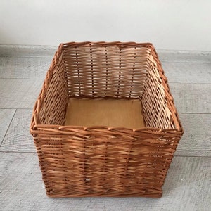 Rattan storage basket for organizing home