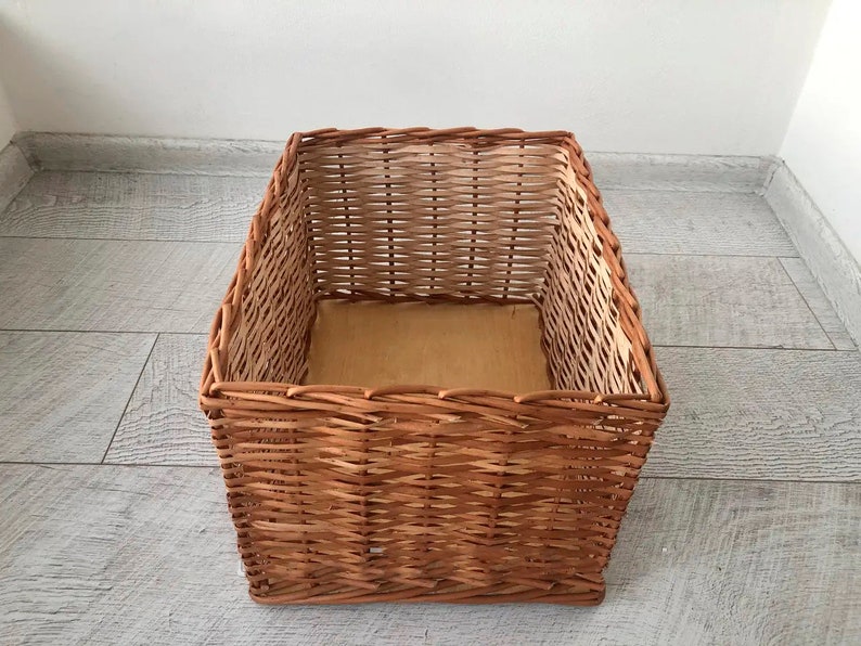Rattan storage basket for organizing home