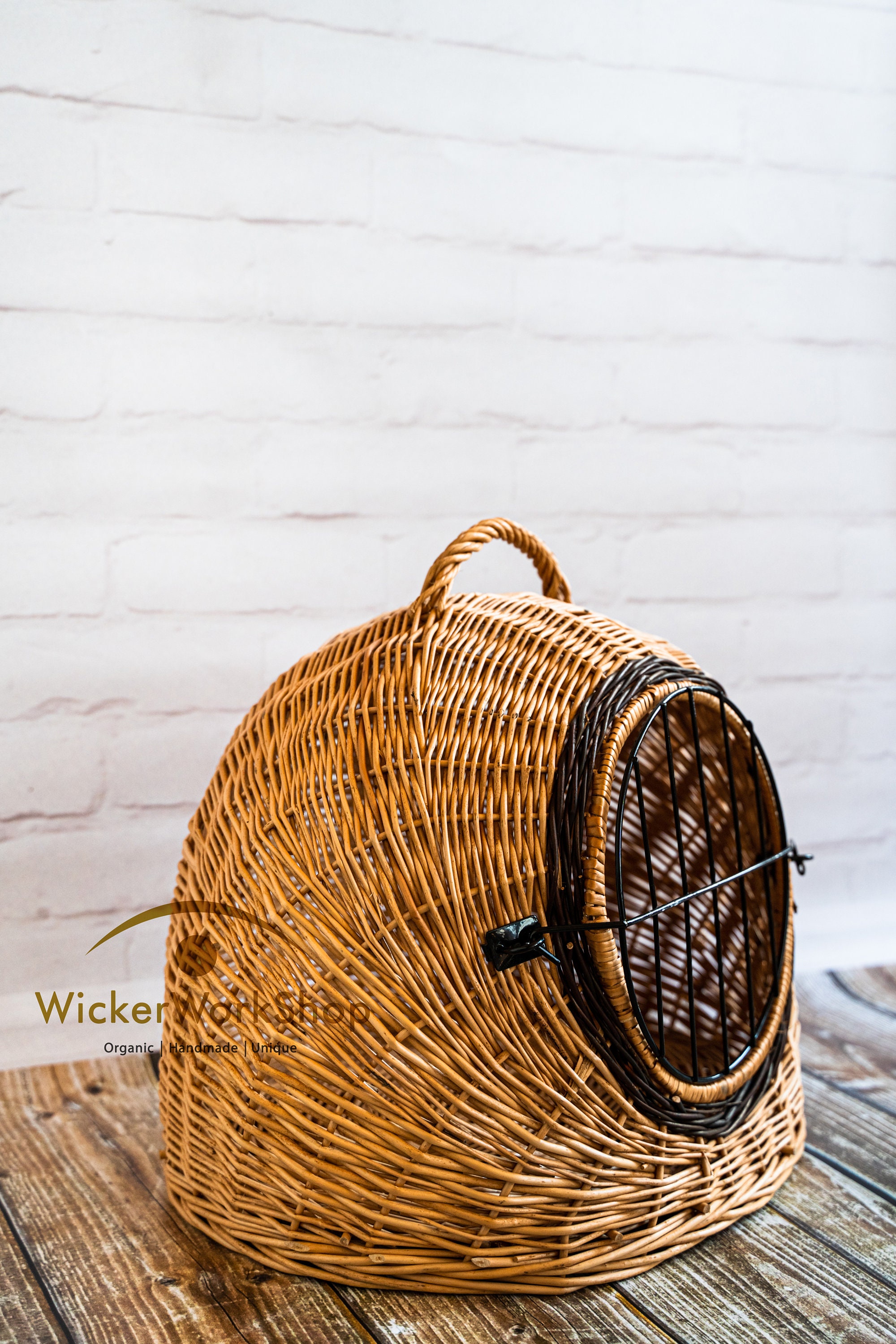 Wicker Pet Carrier Wicker Dog Basket Pet Carrier Wicker Pet Etsy