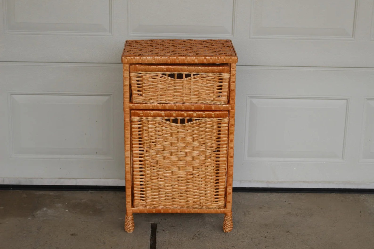 Rattan Dresser 100 Organic Wicker Chest of Drawers with Big Etsy