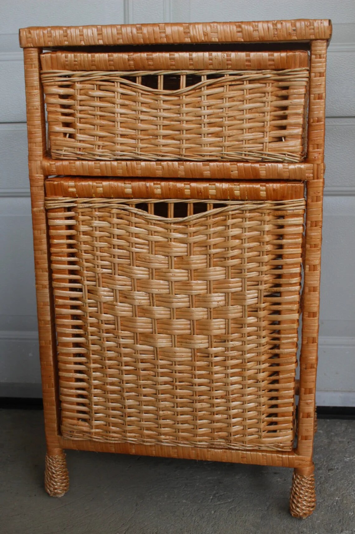 Rattan Dresser 100 Organic Wicker Chest of Drawers with Big Etsy