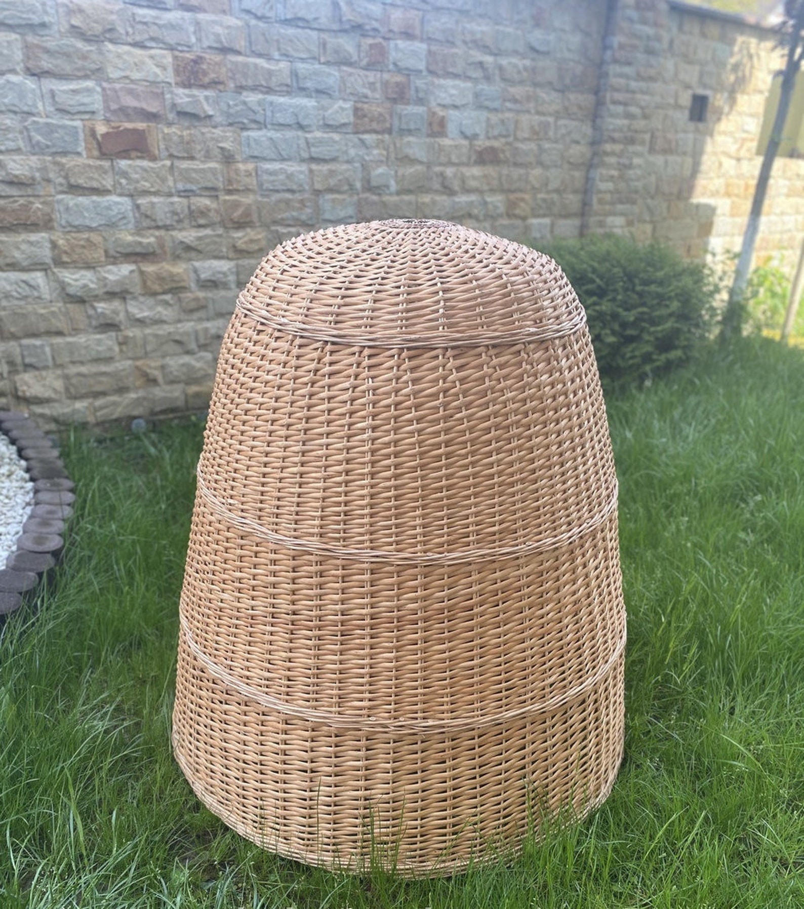 Rattan Pendant Light Cone Wicker Pendant Light Boho Woven Etsy