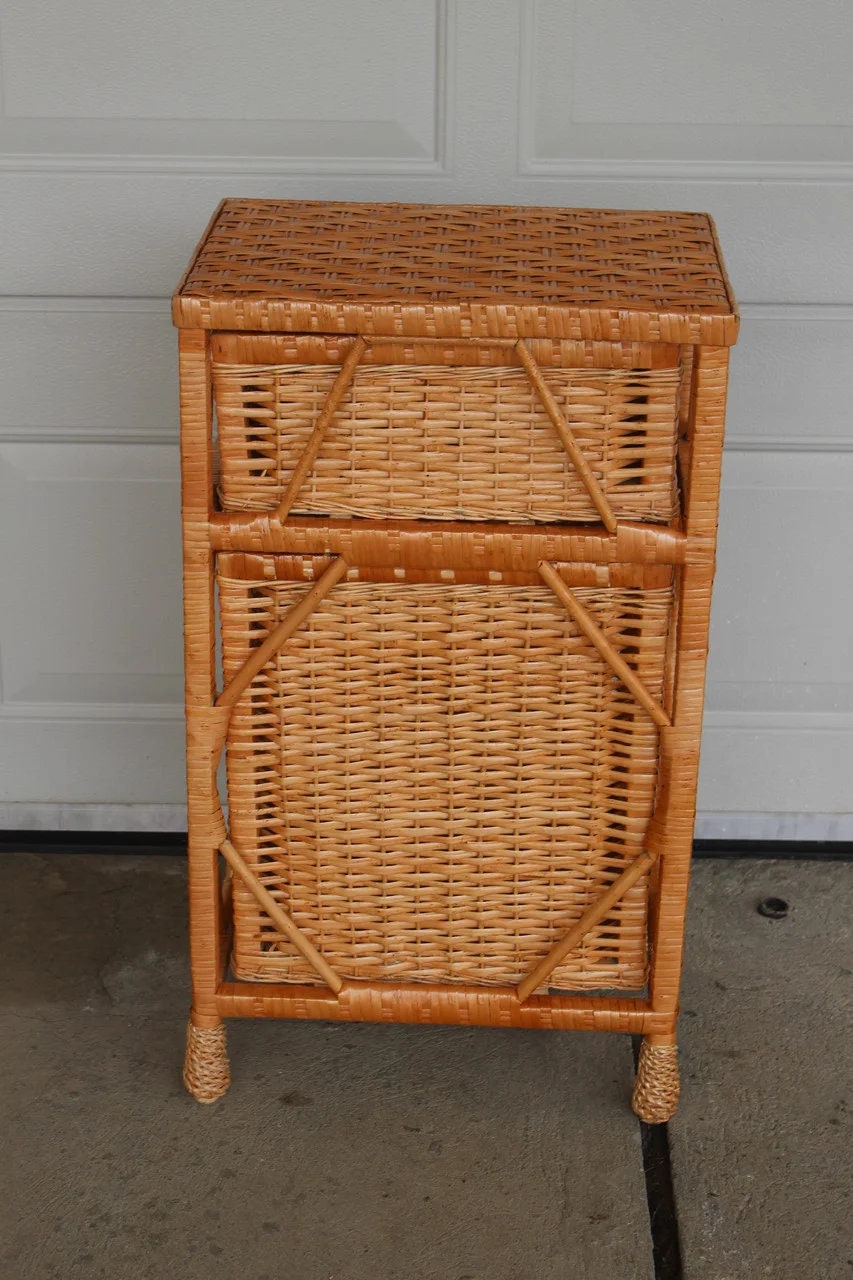 Rattan Dresser 100 Organic Wicker Chest of Drawers with Big Etsy