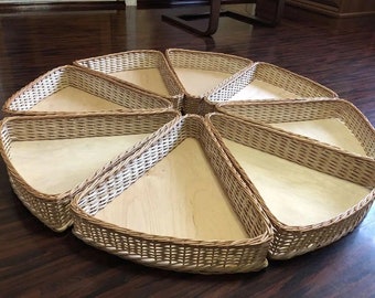 Set Of Rattan Trays, Triangular Rattan Trays, Wicker Organizer, Set Of Baskets Storing Vegetables, Rattan Fruit Basket, Oval Rattan Basket