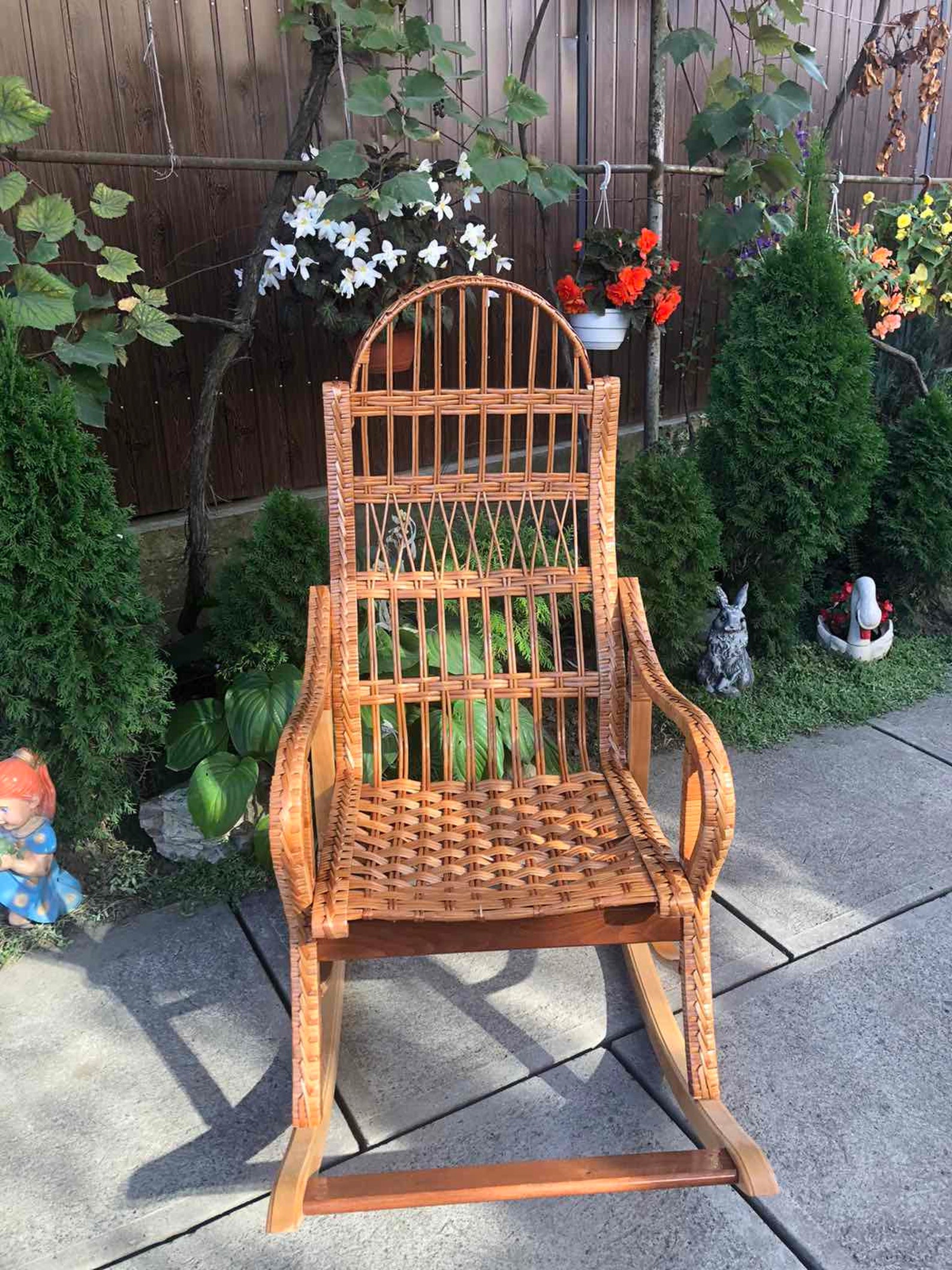 Wicker Rocking Chair, Patio Lounge Rattan Rocking Chair, Patio ...