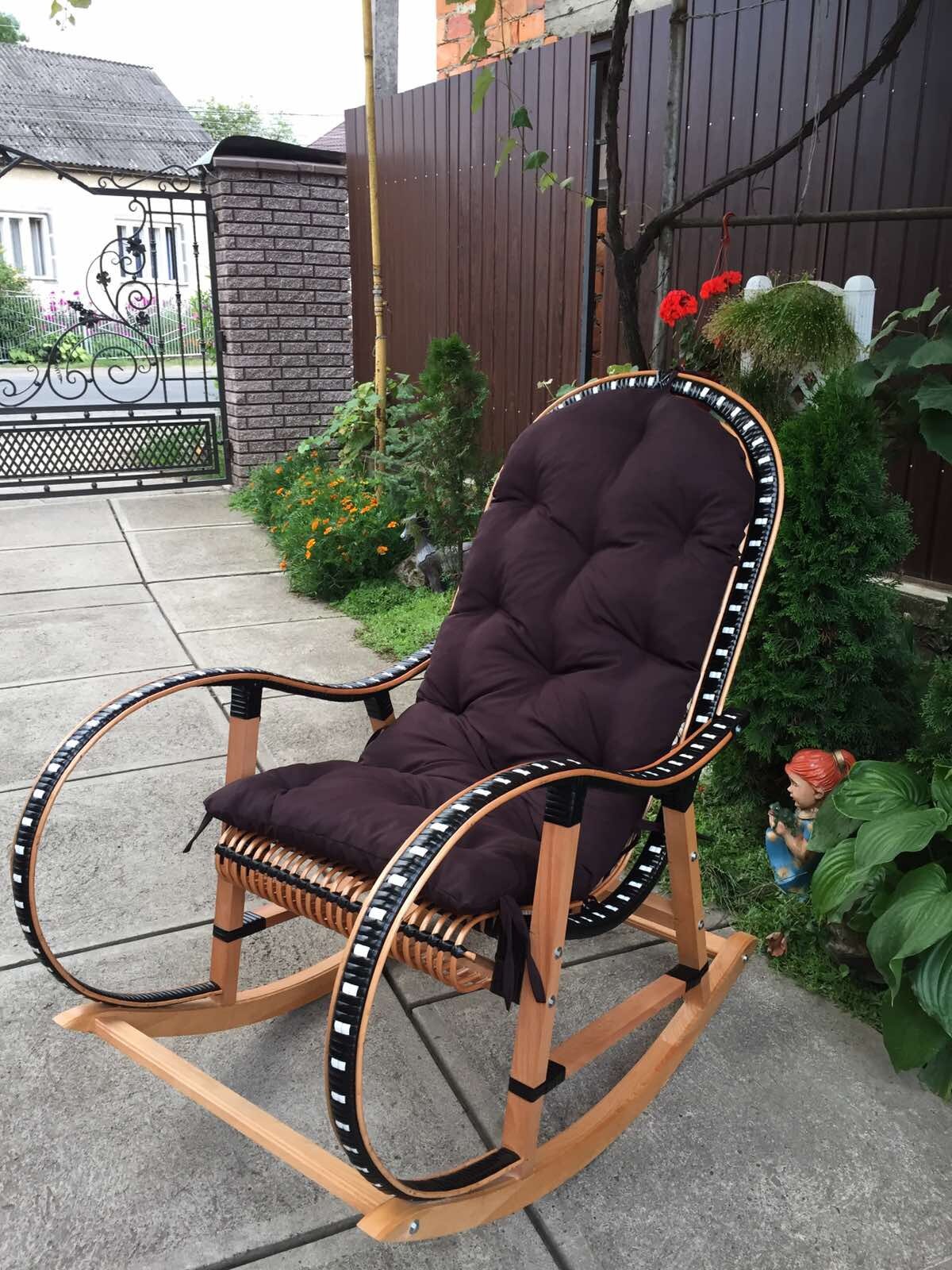 ウィッカーロッキングチェア、オーガニックラタンロッキングチェア