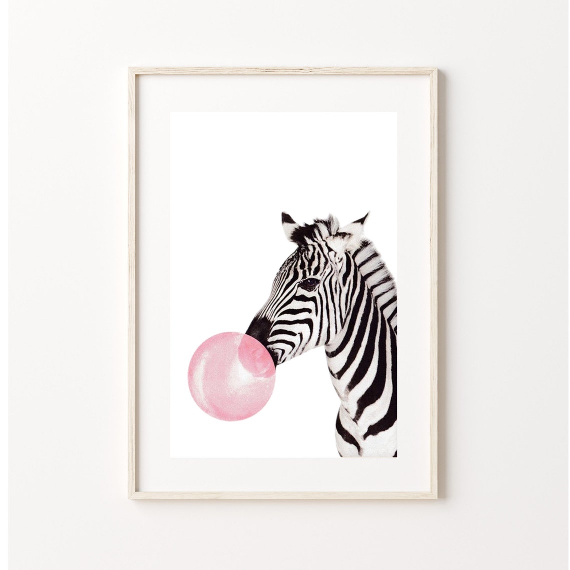 Zebra Bubble Gum print Animal Photos With Bubble Gum Zebra Etsy