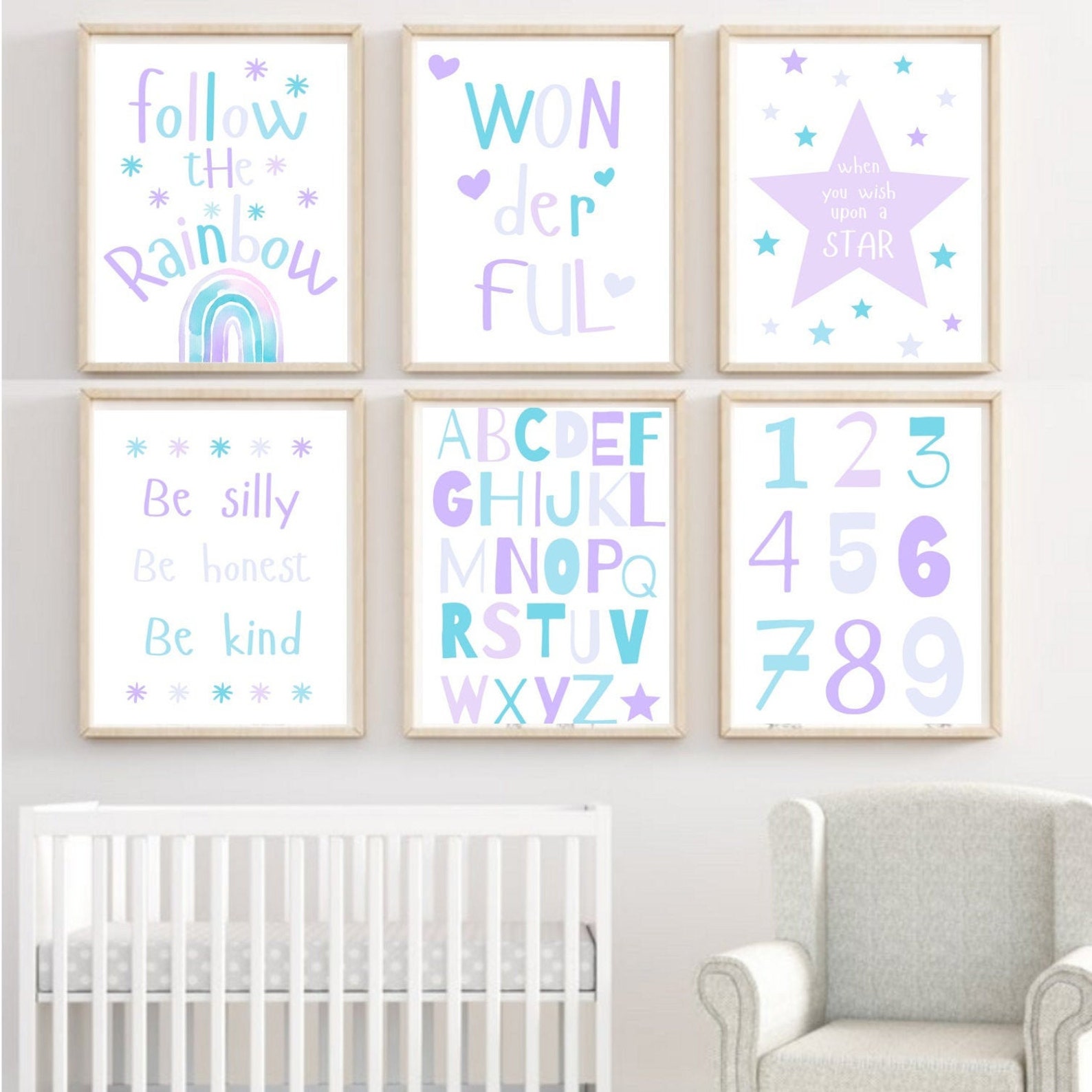 Kids room decor kids prints set of 6 posters playroom wall Etsy