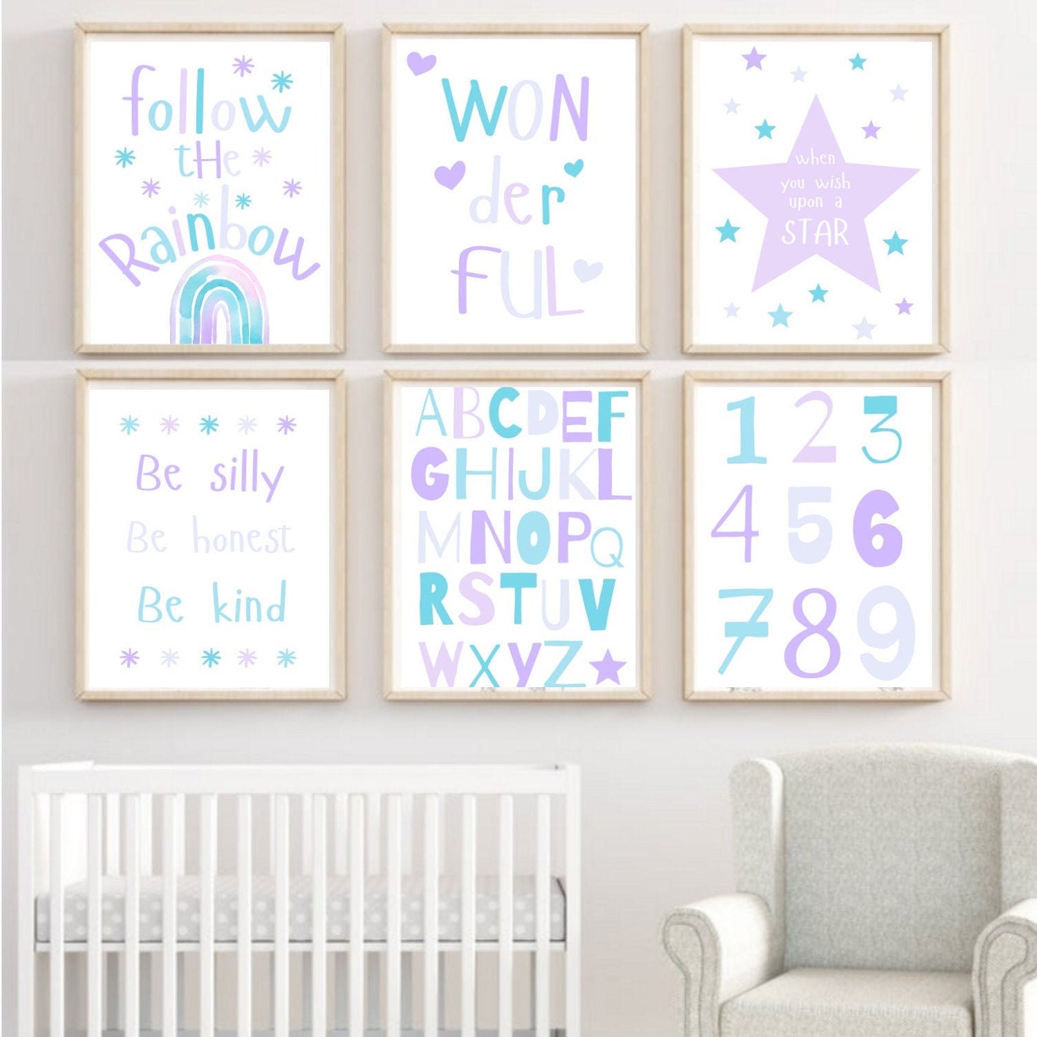 Kids room decor kids prints set of 6 posters playroom wall | Etsy