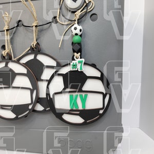 Soccer Bag Tag--Sports Bag Tag--Bag Charms--Christmas Ornament