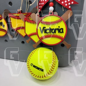 Softball Taschenanhänger - Sporttasche Anhänger - Taschenanhänger