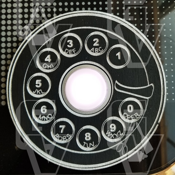 Rotary Phone Dial Button Cover For Glowforge--Laser files--SVG+EPS+PDF