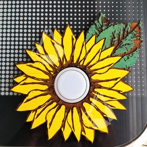Sunflower Button Cover For Glowforge--Laser files--SVG+EPS+PDF
